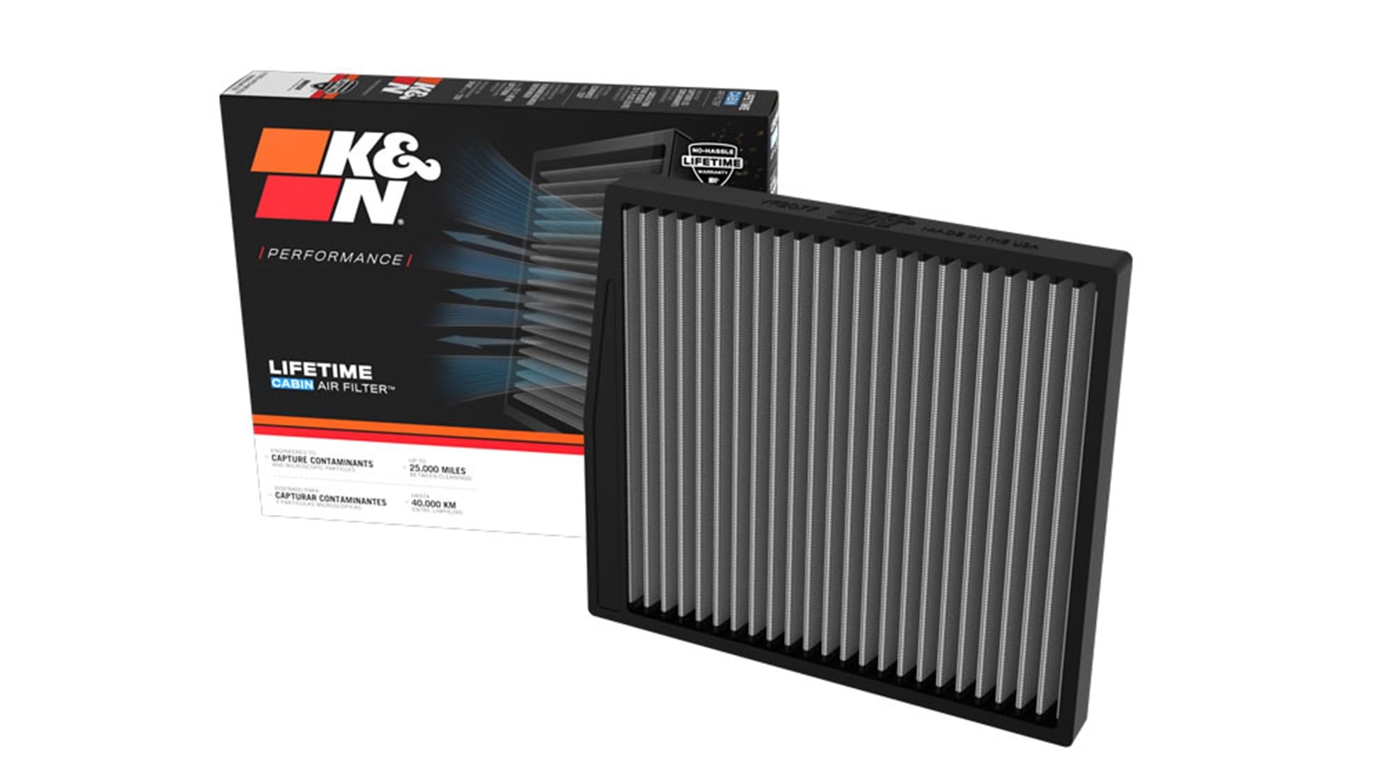 Cabin Air Filter K&N LIFETIME: Premium, Washable, Clean Air for your Cabin: Compatible with 1999-2014 Volvo: C70, S60, S80, V70, XC70, XC90, VF2077