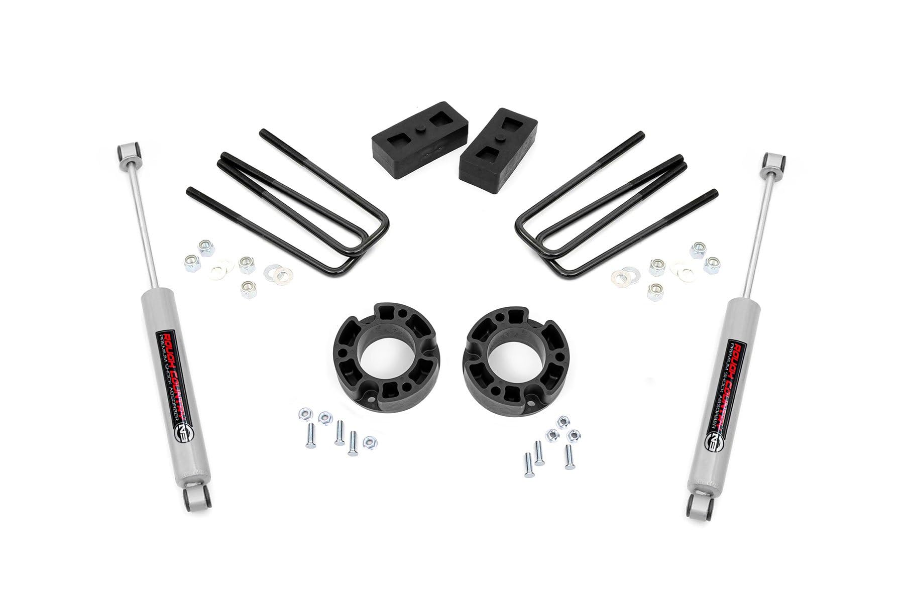 3.5" Rough Country Suspension Lift Kit with Strut Spacers/N3 Rear Shocks for Chevy Silverado & GMC Sierra 1500 (2007-2013) 2WD