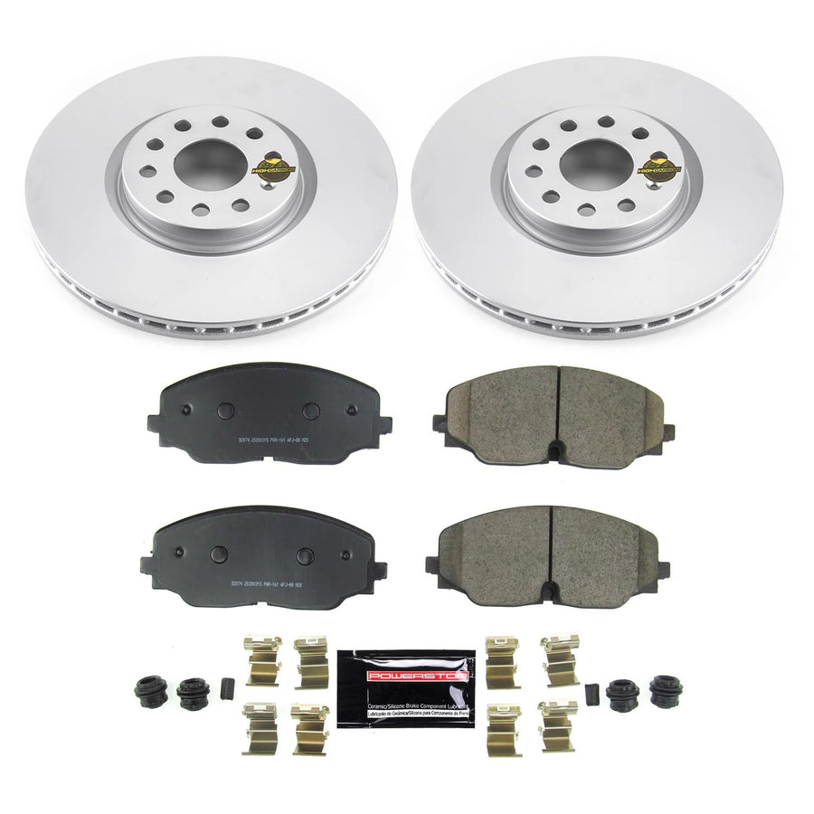 Power Stop Z23 Front Coated Rotor Kit-Coated Brake Rotors & Carbon Ceramic Brake Pads CRK8117