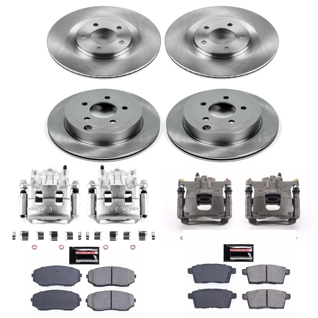 Power Stop KCOE2829 Brake Kit Stock Replacement with OE Calipers- Front & Rear For Ford Edge 2007-2010, Lincoln MKX 2007-2010 [Model Specific]