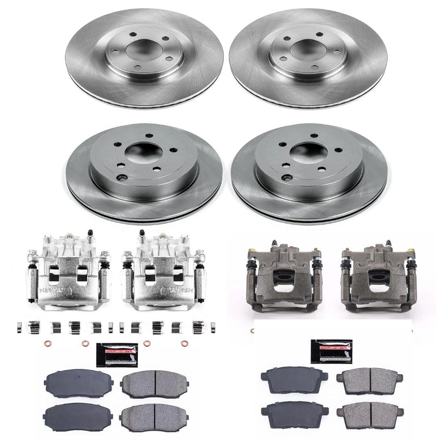 Power Stop KCOE2829 Brake Kit Stock Replacement with OE Calipers- Front & Rear For Ford Edge 2007-2010, Lincoln MKX 2007-2010 [Model Specific]