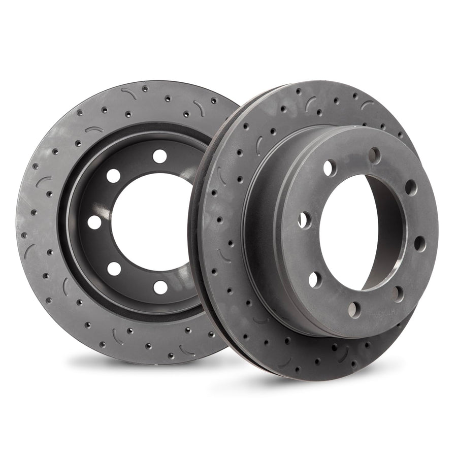 Talon Cross-Drilled and Slotted Vented Rotor, Hawk Performance Brakes, 12.99 in. Diameter, 3.6 in. Height
