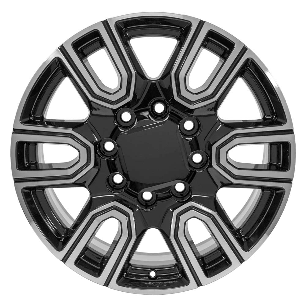 CV96A OE Wheels 20 Inch Rim Fits GMC Sierra 2500/3500 AT4 Style 8x165.1 20x8.5 Gloss Black Machined - Hollander 5950 (1)