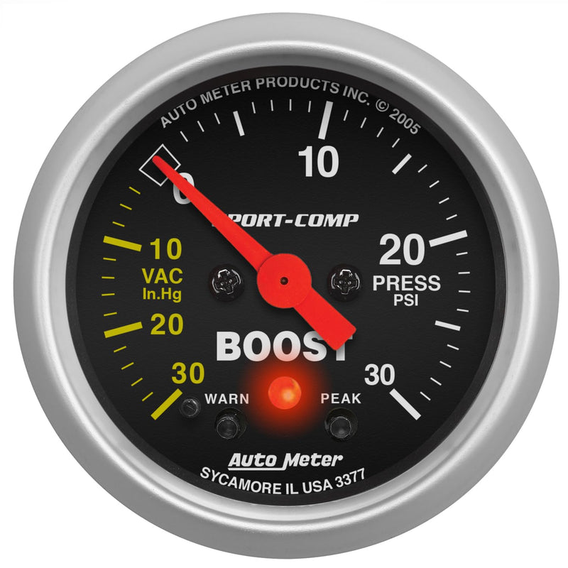 Auto Meter Sport-Comp Electric Boost/Vacuum Gauge 3377