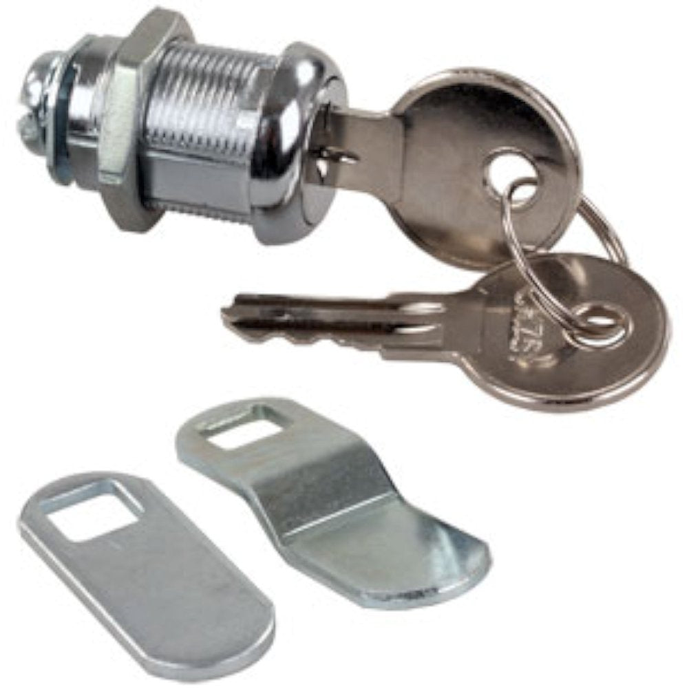 7/8" JR Products Standard Compartment Door Key Lock, Silver (00315)