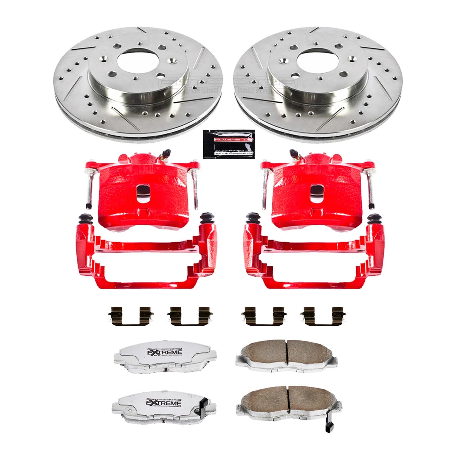 Power Stop KC693-26 Z26 Street Warrior Front & Rear Brake Kit Acura Honda For Acura Integra 1994-2001, Honda Civic 1993-1995 [Model Specific]
