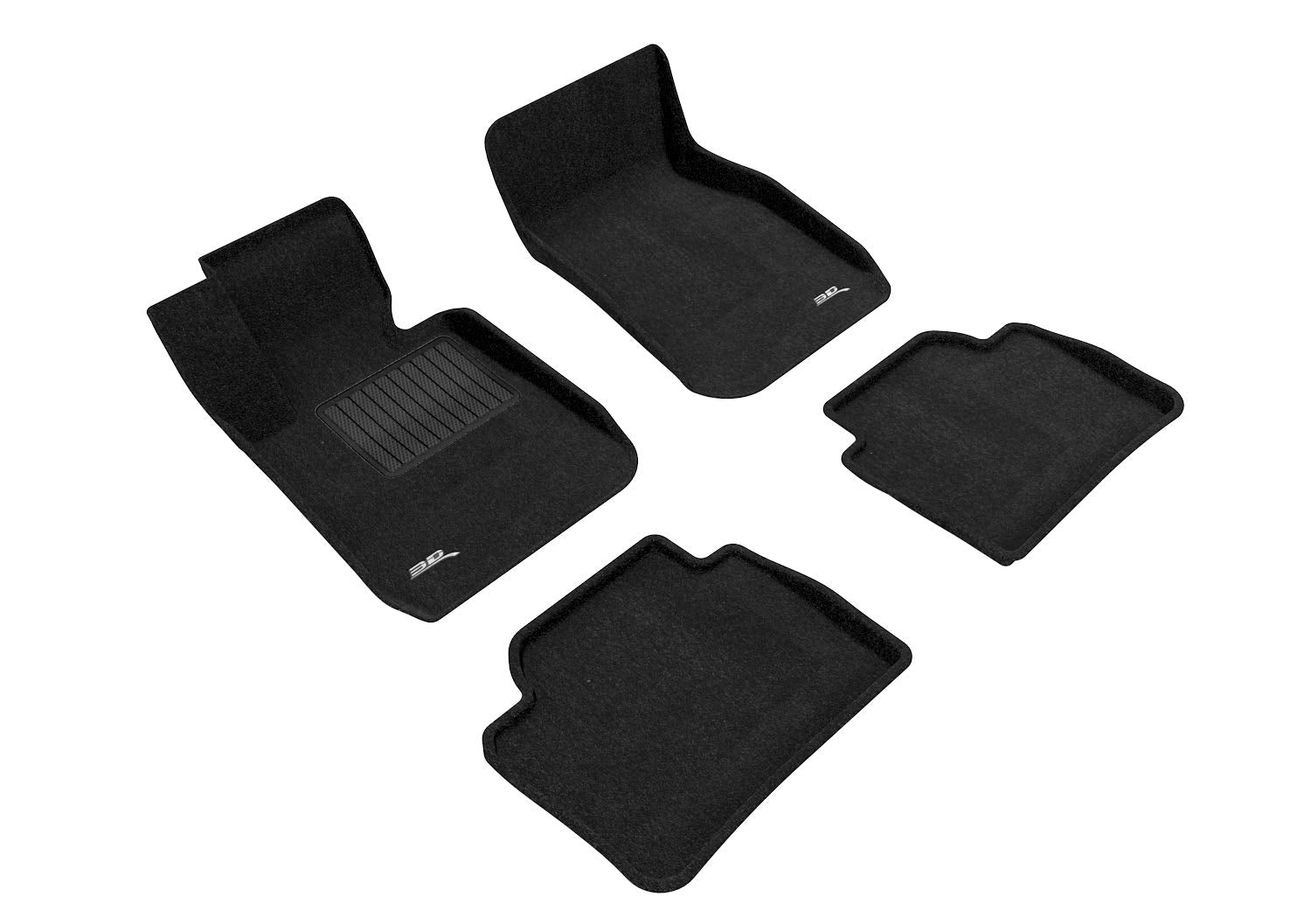 3D MAXpider Custom Fit All-Weather Carpeted Floor Mats for 2012-2018 BMW 3 Series (F30) Elegant Series (1ST & 2ND Row)