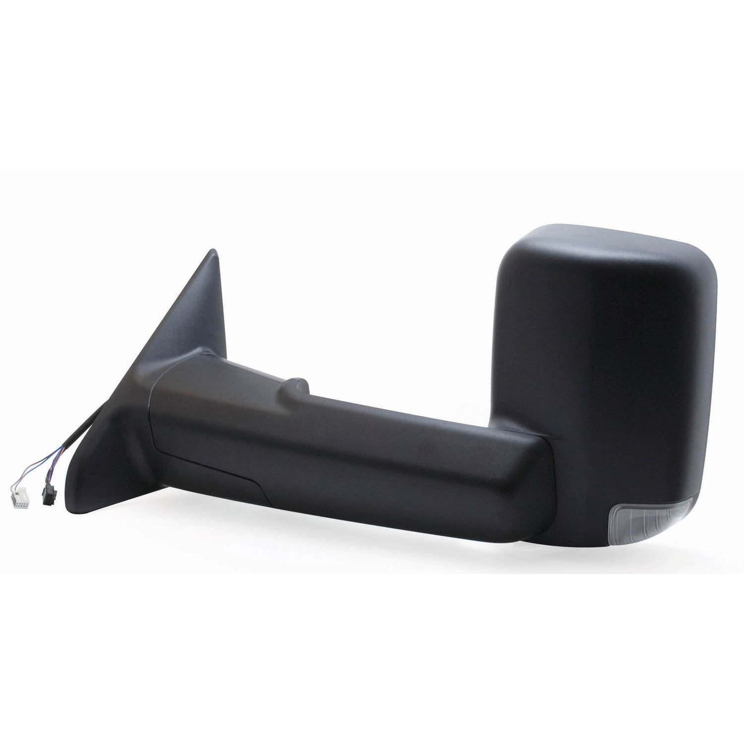 K Source Towing Mirror Driver-Side – For 2009-2012 Ram Pick-Up 1500, 2500, 3500, Textured black, Turn signal, Puddle lamp, Flip-out-head, Dual lens, Foldaway