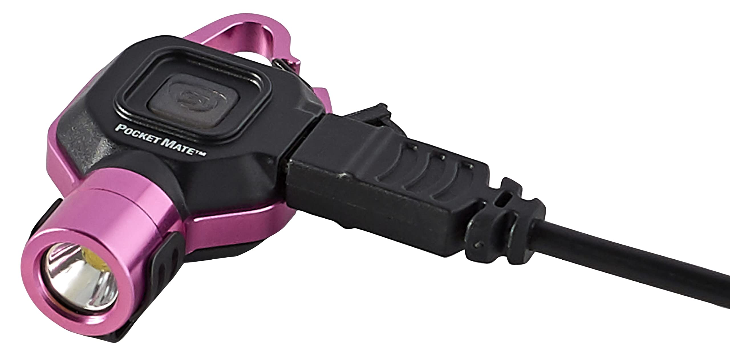 Pocket Mate Streamlight 73303 325-Lumen Keychain/Clip-on USB Rechargeable Flashlight, Pink