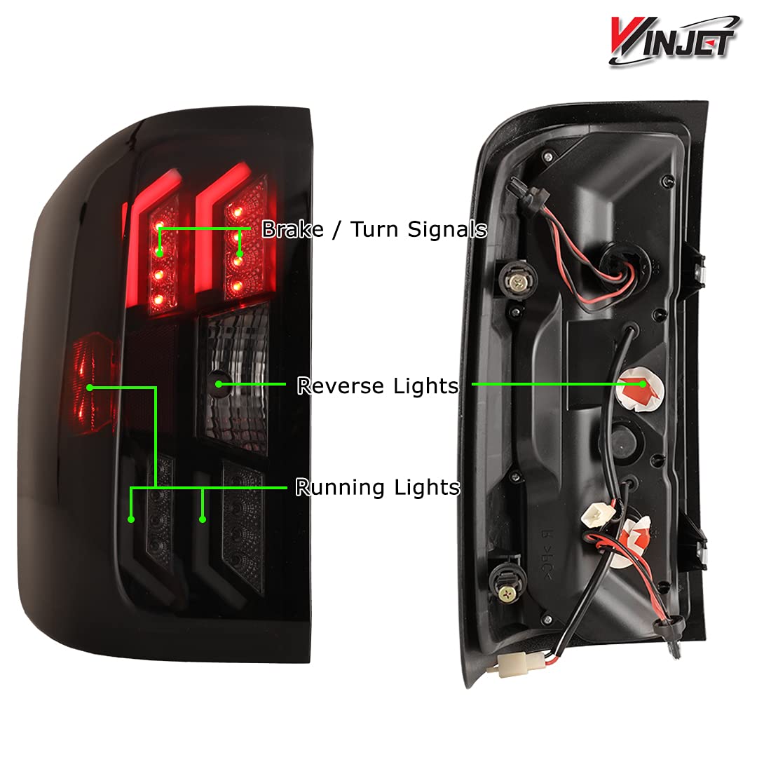 Off Road Series Winjet for [2014 2015 2016 2017 2018 Chevrolet Silverado] DRL LED Tail lights
