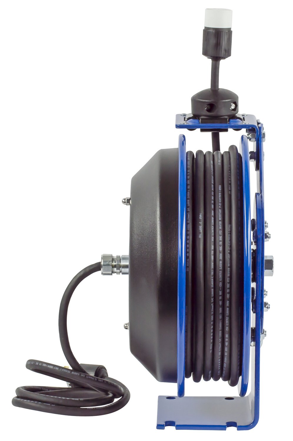 Coxreels Power Cord Reel EZ-Coil Safety Series with Single Receptacle - 50 Ft., Model# EZ-PC13-5012-A