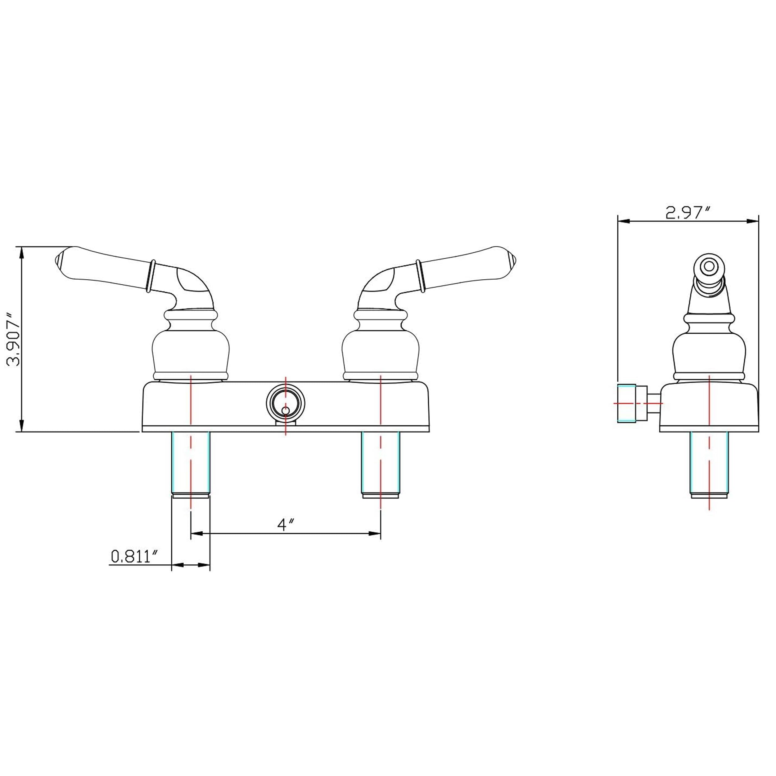 Dura Faucet RV Shower Faucet DF-SA100C-MB Valve Diverter with Classical Handles (Matte Black)