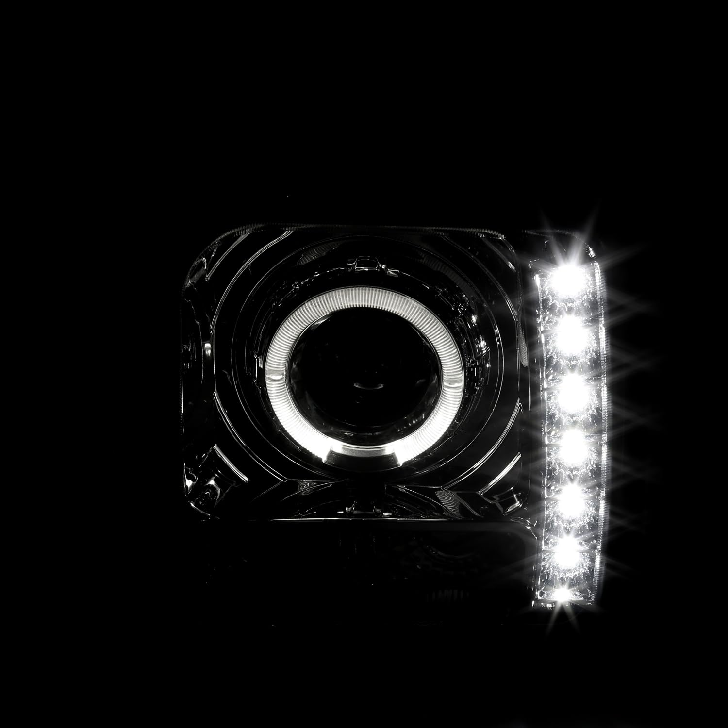 Smoke Projector Headlights W/LED SPEC-D TUNING Compatible with 1997-2001 Jeep Cherokee, Left + Right Pair Headlamps Assembly