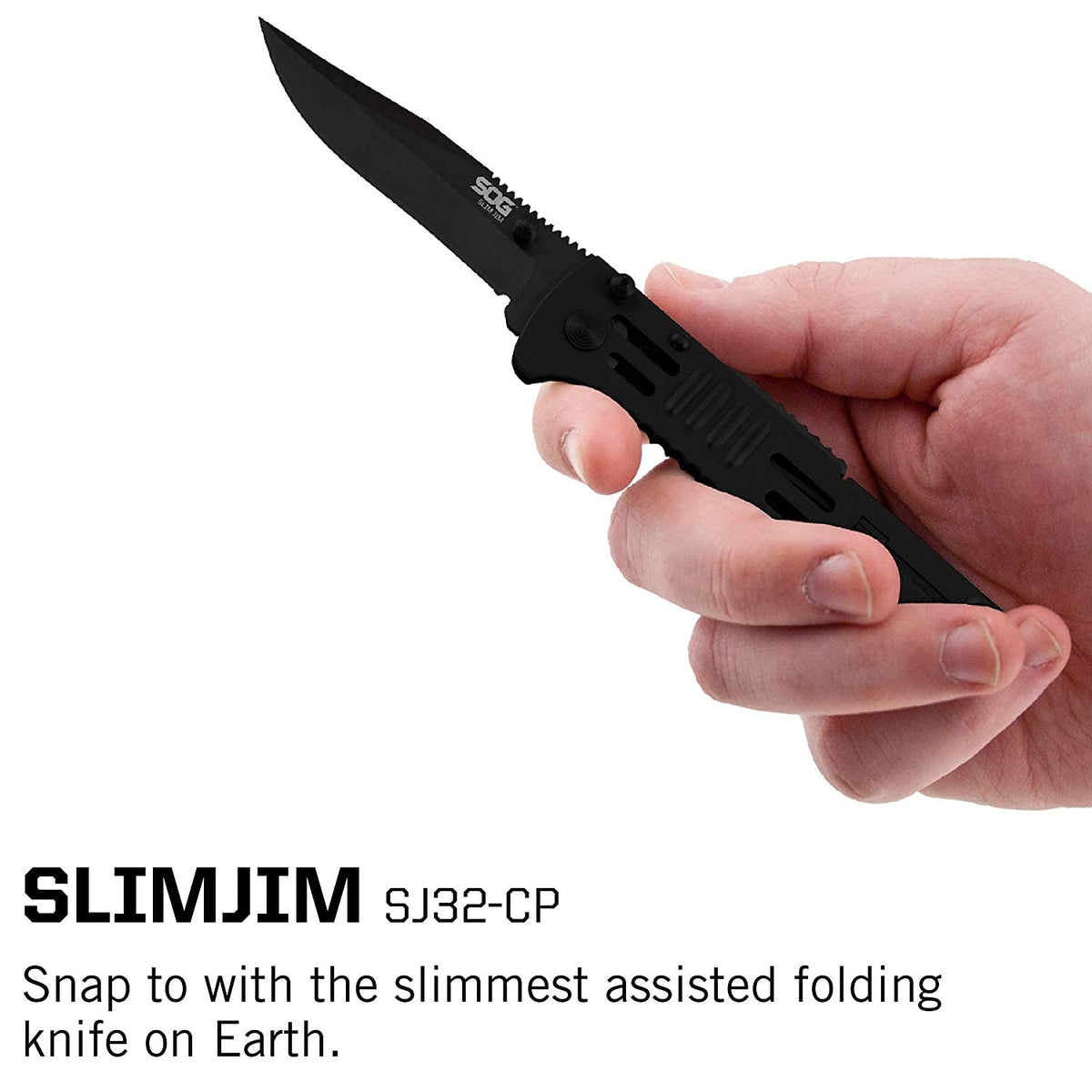 SOG SlimJim Folding Knife Pocket Slim Knife Black