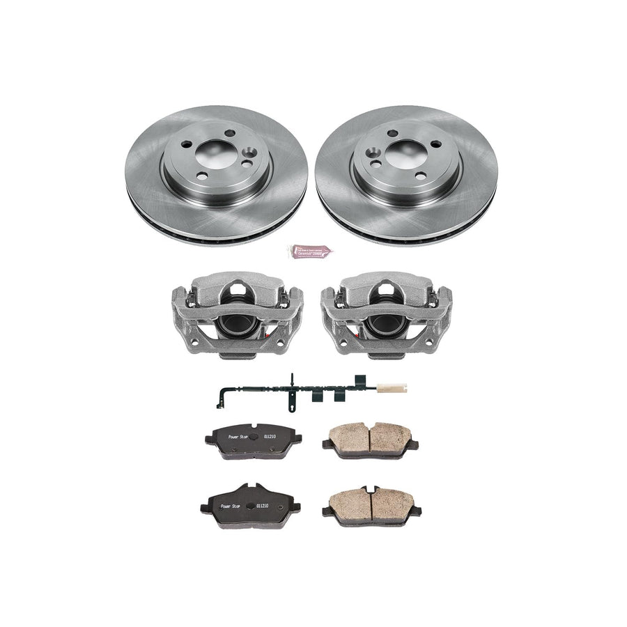 Power Stop KCOE6066 Replacement Autospeciality Front Caliper Kit- OE Rotors, Ceramic Brake Pads, Calipers For Mini Cooper 2007-2010 [Model Specific]