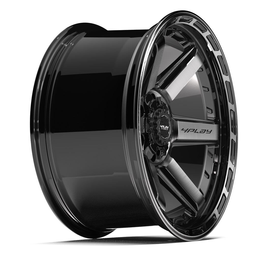 4PLAY Wheels 20 Inch Rim 4P63 Fits 6x135 & 6x139.7 20x10 Gloss Black Brushed with Tinted Clear (1)