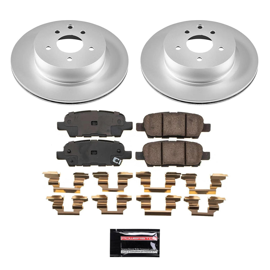 Brake Kit POWERSTOP Front Brake Pads and Geomet Coated Brake Rotors For Cadillac CT4 2020-2022 [Vehicle Specific]