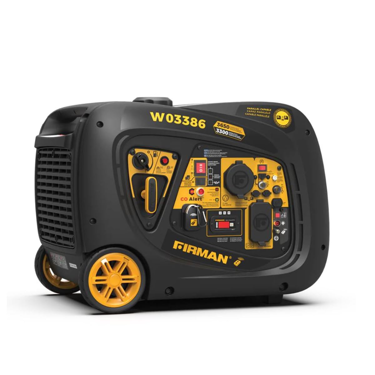 FIRMAN Remote 3650-Watt,3300-Watt Electric Start Gas Powered Inverter Generator with RV Ready Outlet and CO Alert Technology W03386