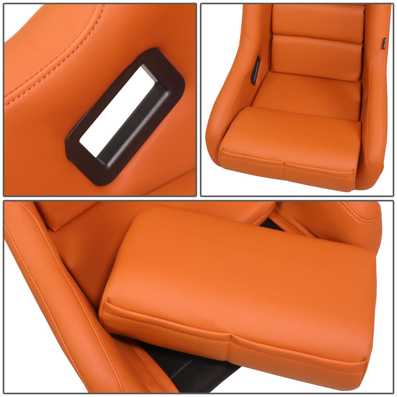 NRG Innovations Brown NRG-FRP-302BR-V FRP Bucket Seat With Headrest Water Resistant Vinyl (Large)