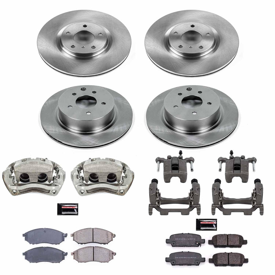 Power Stop KCOE8060 Stock Replacement Brake Kit Front & Rear with OE Calipers For INFINITI Q40 2015, Nissan 370Z 2010-2019 [Model Specific]