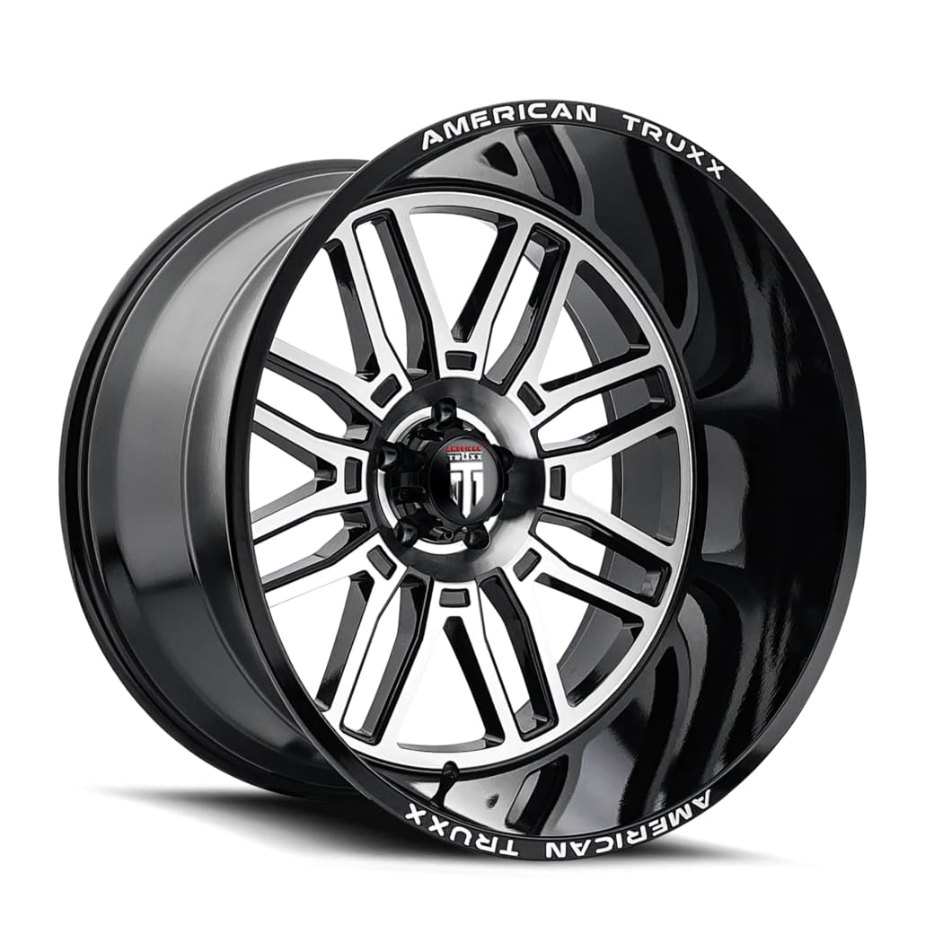 AT1915 Restless American Truxx 24x14 6x5.5" -76mm Black/Machined Wheel Rim
