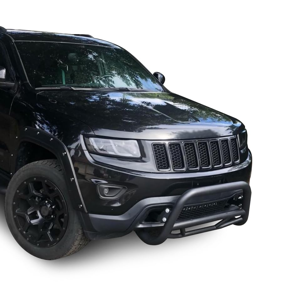 Max Bull Bar Black Horse No Skid Plate Black Compatible with 2011-2013 Dodge Durango|2011-2021 Jeep Grand Cherokee (Excl. Limited X, High Altitude, Summit, SRT, SRT8, Trackhawk&Trailhawk)-MBB-JEB9206