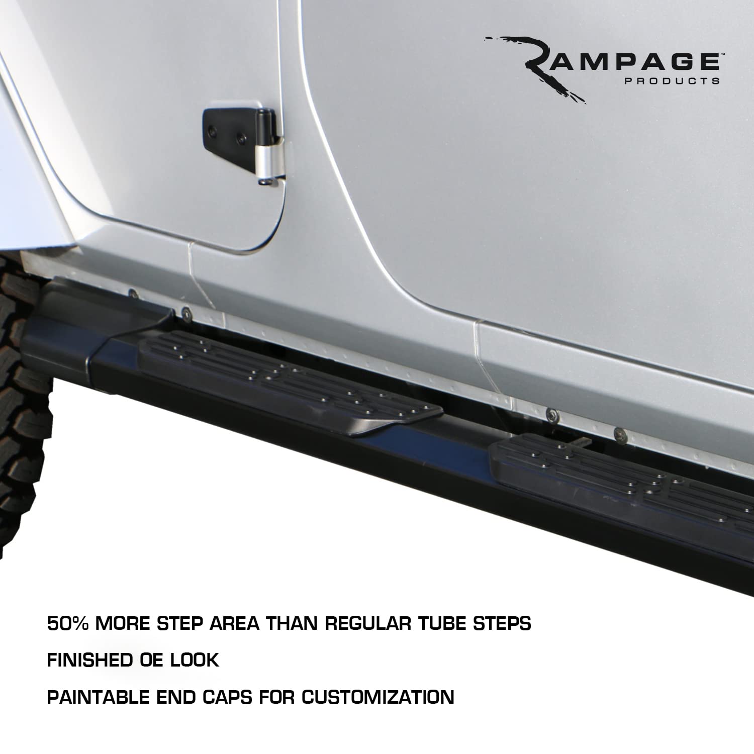 Xtremeline Rampage Products Side Bars Universal Fit | Pair, 80" Length, Stainless Steel, Black | 16180 | Universal Fit