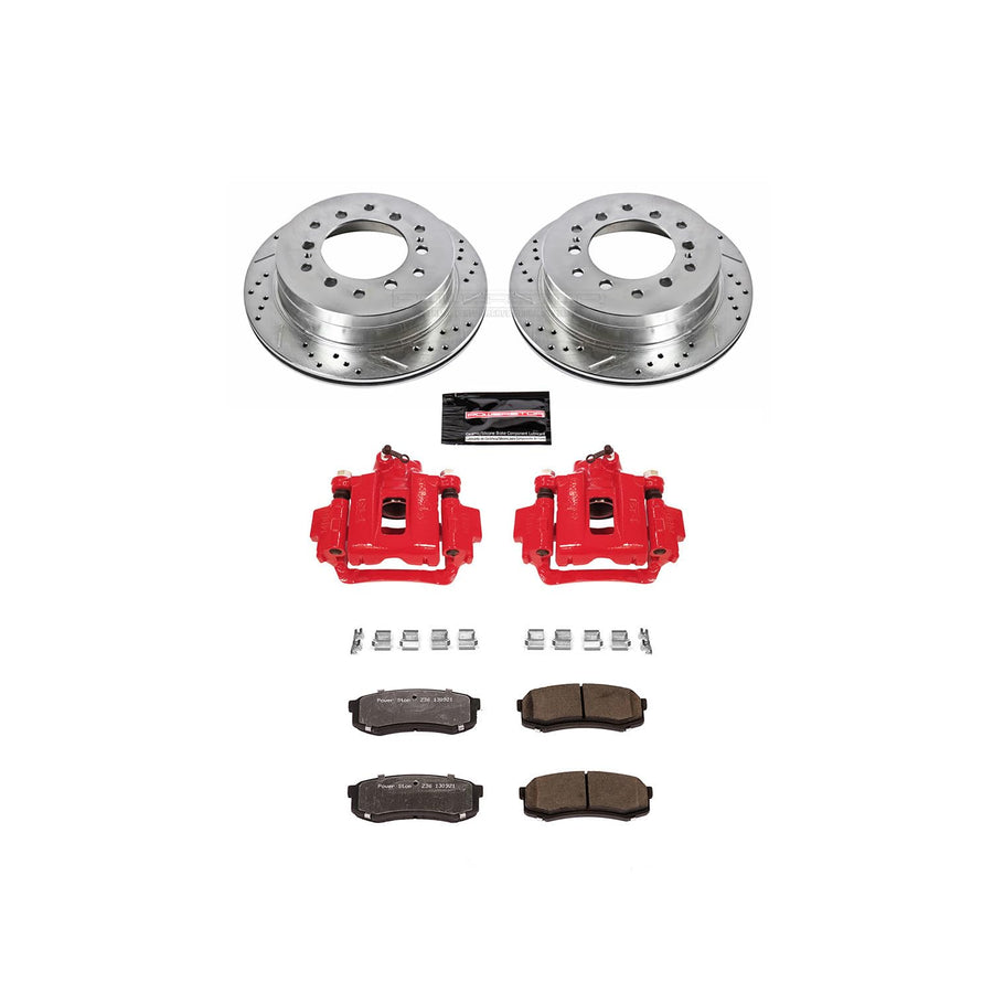 Brake Kit Power Stop KC2405A-36 with Caliper (Rear Truck and Tow) For Toyota 4Runner 2003-2009, Toyota FJ Cruiser 2007-2009 [Model Specific]