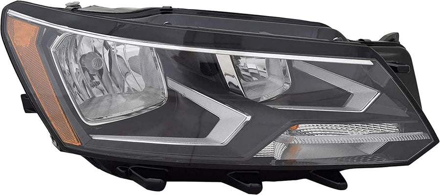 Right TYC Headlight Assembly Compatible with 2016-2019 Volkswagen Passat