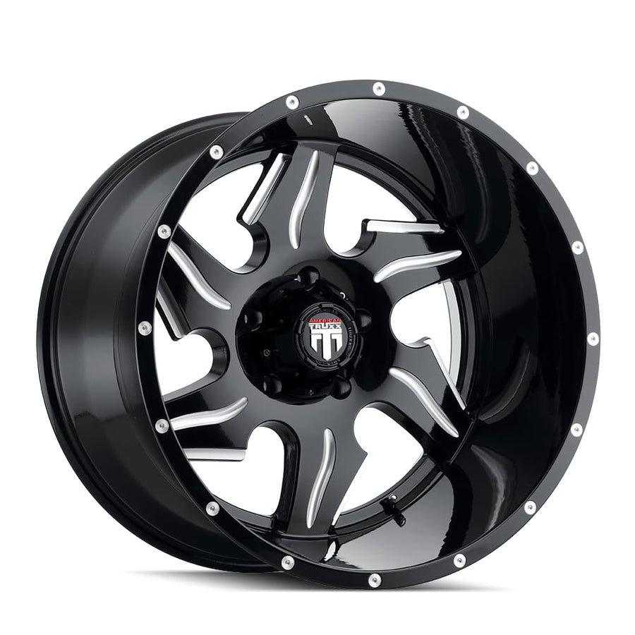 AT163-22436M-76 American Truxx Ninja At163 Black/Milled 22X14 6-135 -76mm 87.1mm