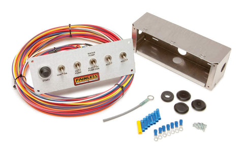 Brushed Aluminum Painless Performance 50412 Pro Street Toggle Switch Panel, 6-Switch