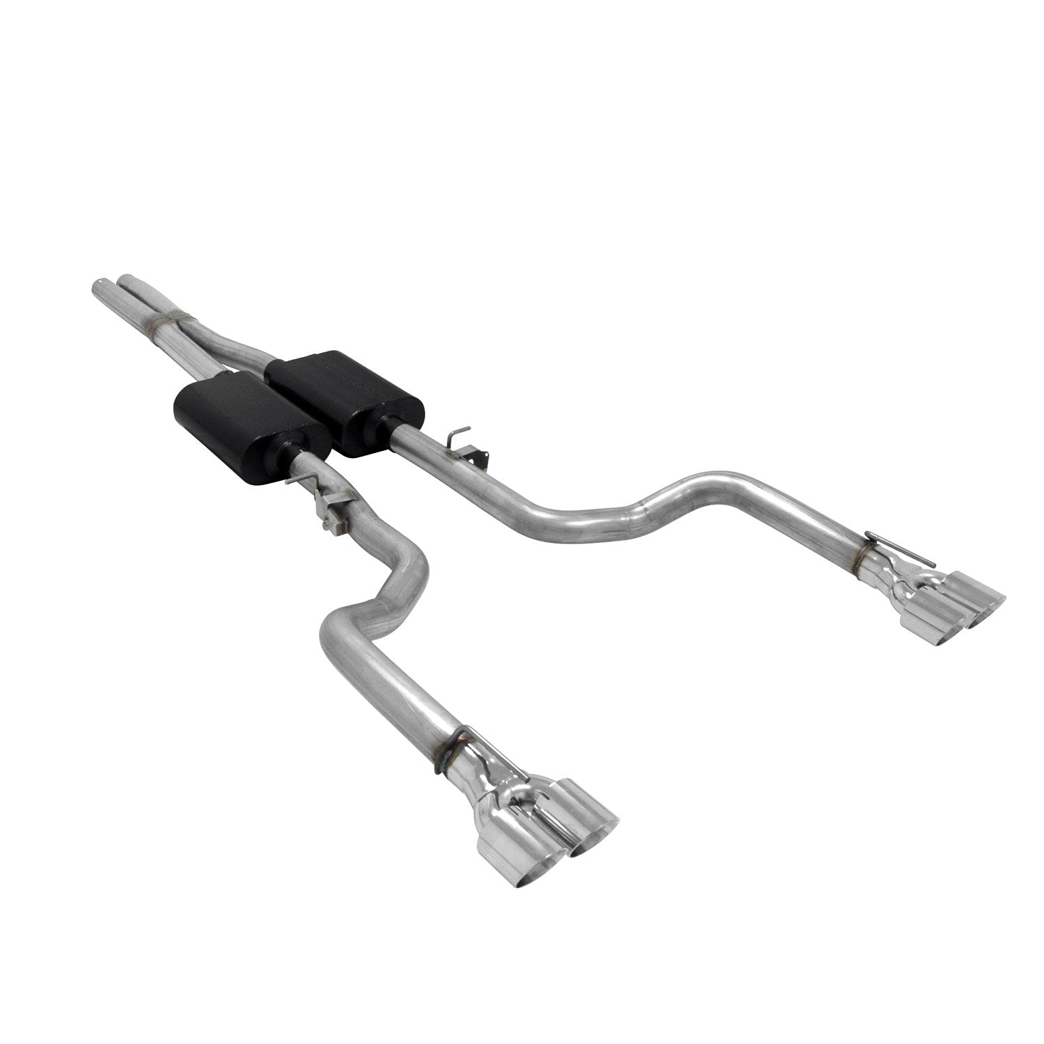 American Thunder Flowmaster 817739 Cat-Back Exhaust 3 Inch Stainless Steel 3.5 Inch Polished 304 Quad Tips Compatible with 2015-2023 Dodge Challenger Hellcat, Demon, SRT392, R/T Scat-Pack 6.2L 6.4L