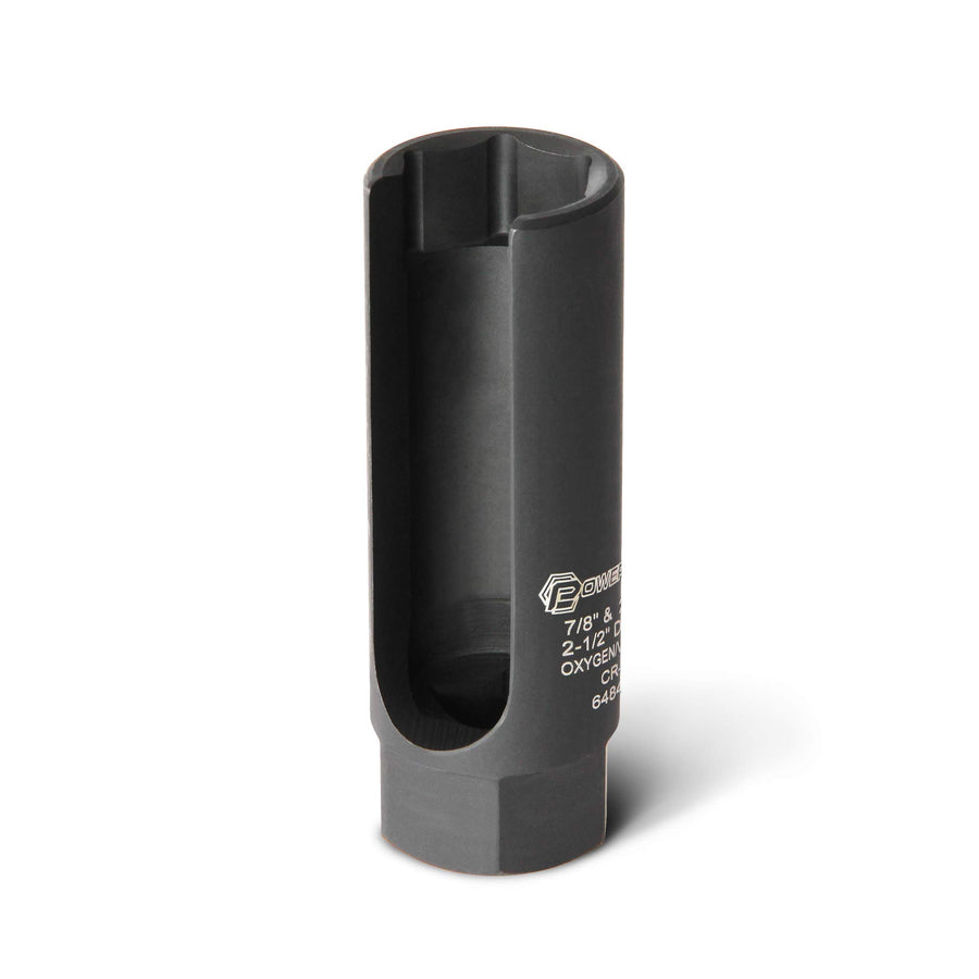 1/2-Inch Drive Powerbuilt x 7/8-Inch (22mm) Oxygen Sensor Socket, 6 Point O2 Sensor Remover Tool with Side Wire Gate, Chrome-Vanadium Steel made - 648442