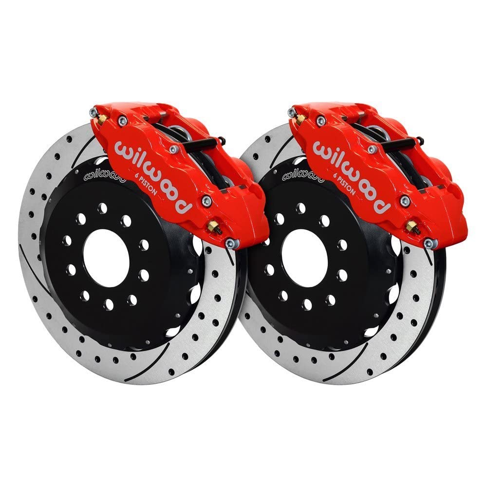 Wilwood Superlite Narrow 6R Front Hat Kit 14.00in Drilled Red 98-02 Camaro/Firebird