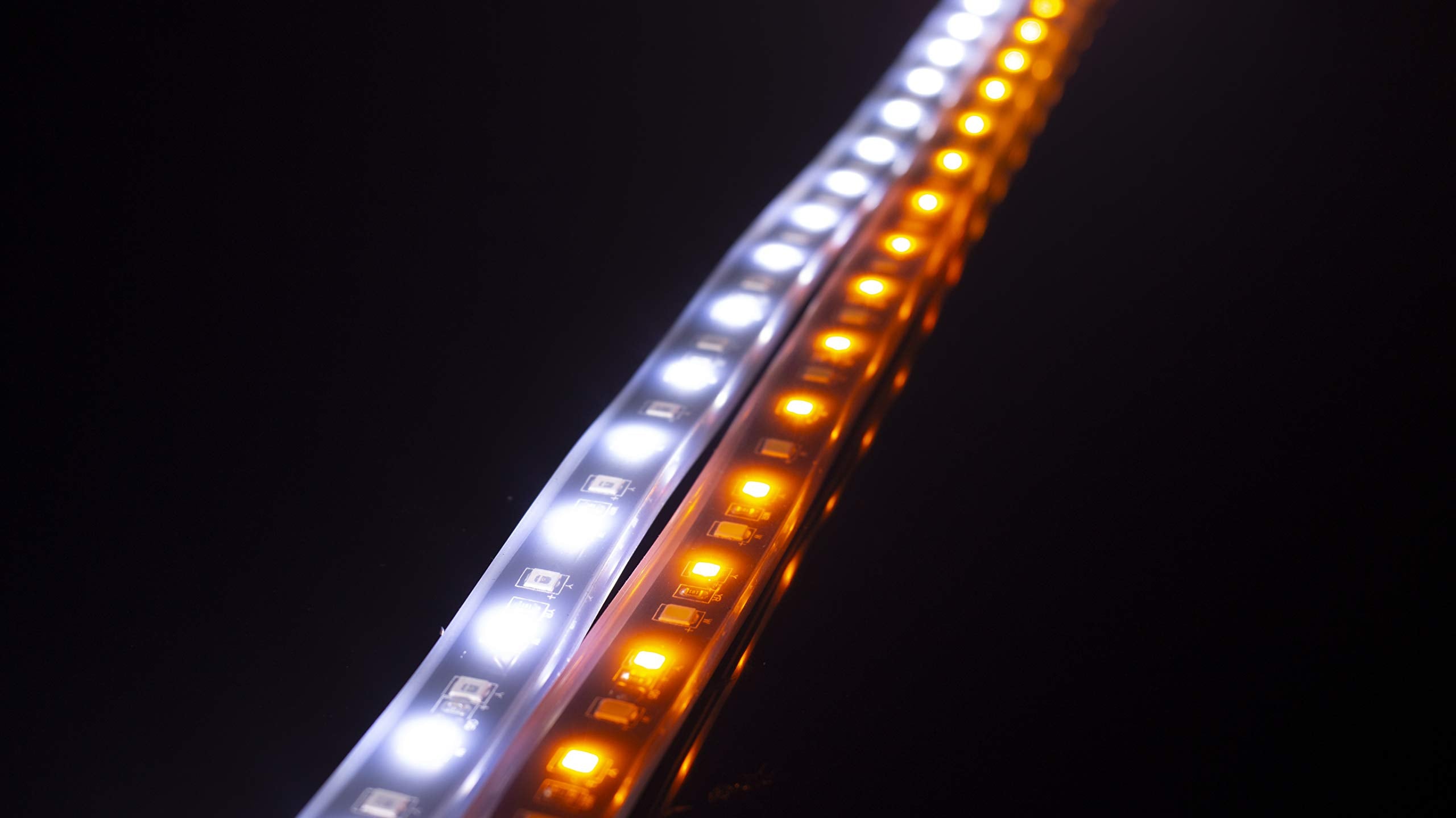 Race Sport Lighting LoPRO RSSBKIT48 48in Sidekick Sequential Running Board LED Strip Kit (White-Amber)