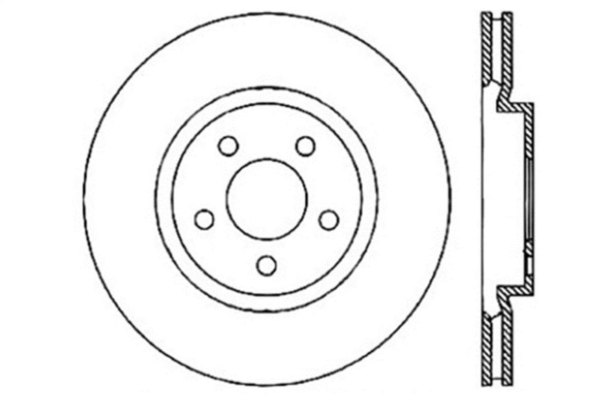 Sport StopTech Cross Drilled Brake Rotor; Front Left 128.63061L