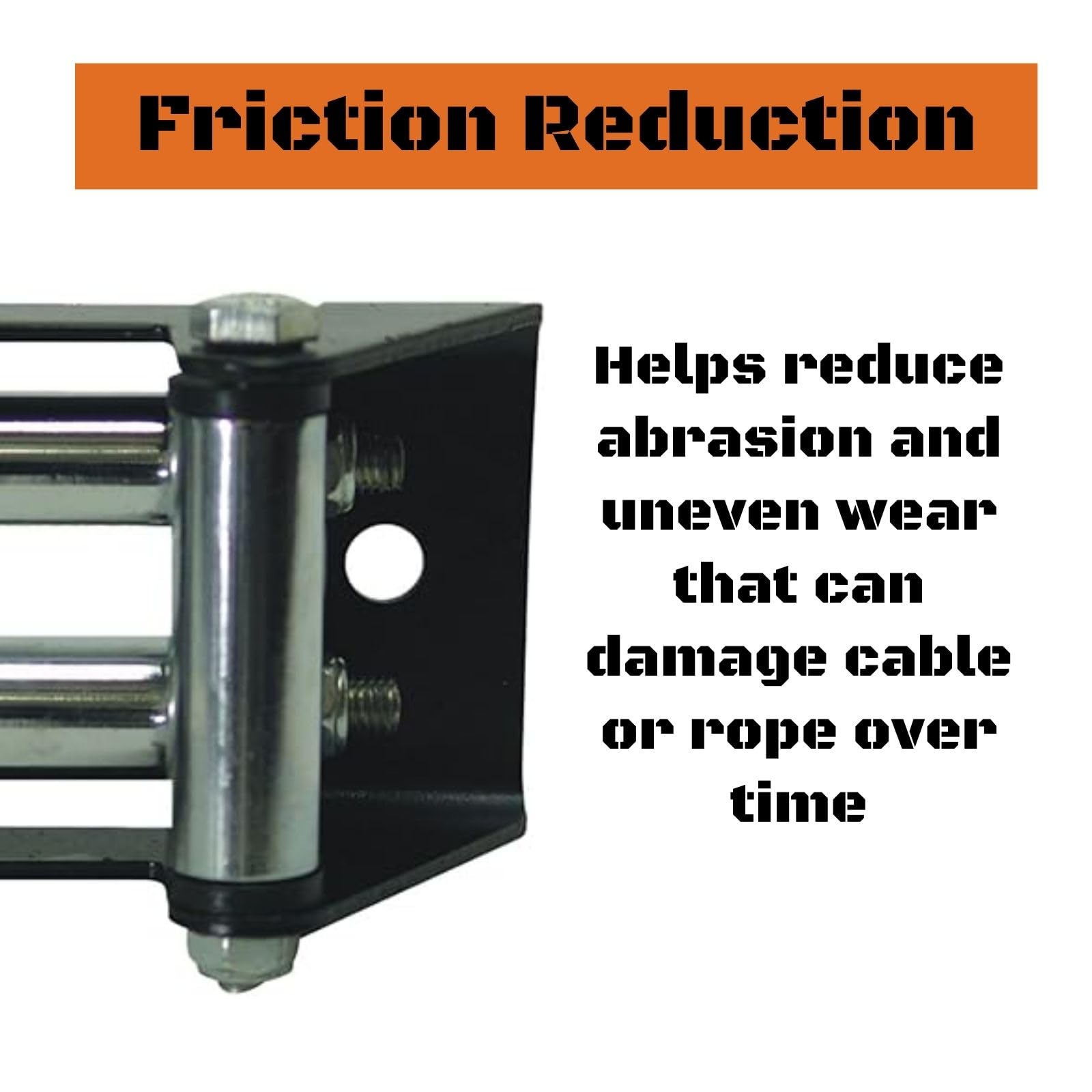 Mile Marker Replacement WH-4 Black & Silver Roller Fairlead for SEC4500 - For Winches 4500 Pounds Only - Heavy Duty Construction - Reliable Operation in Industrial Applications