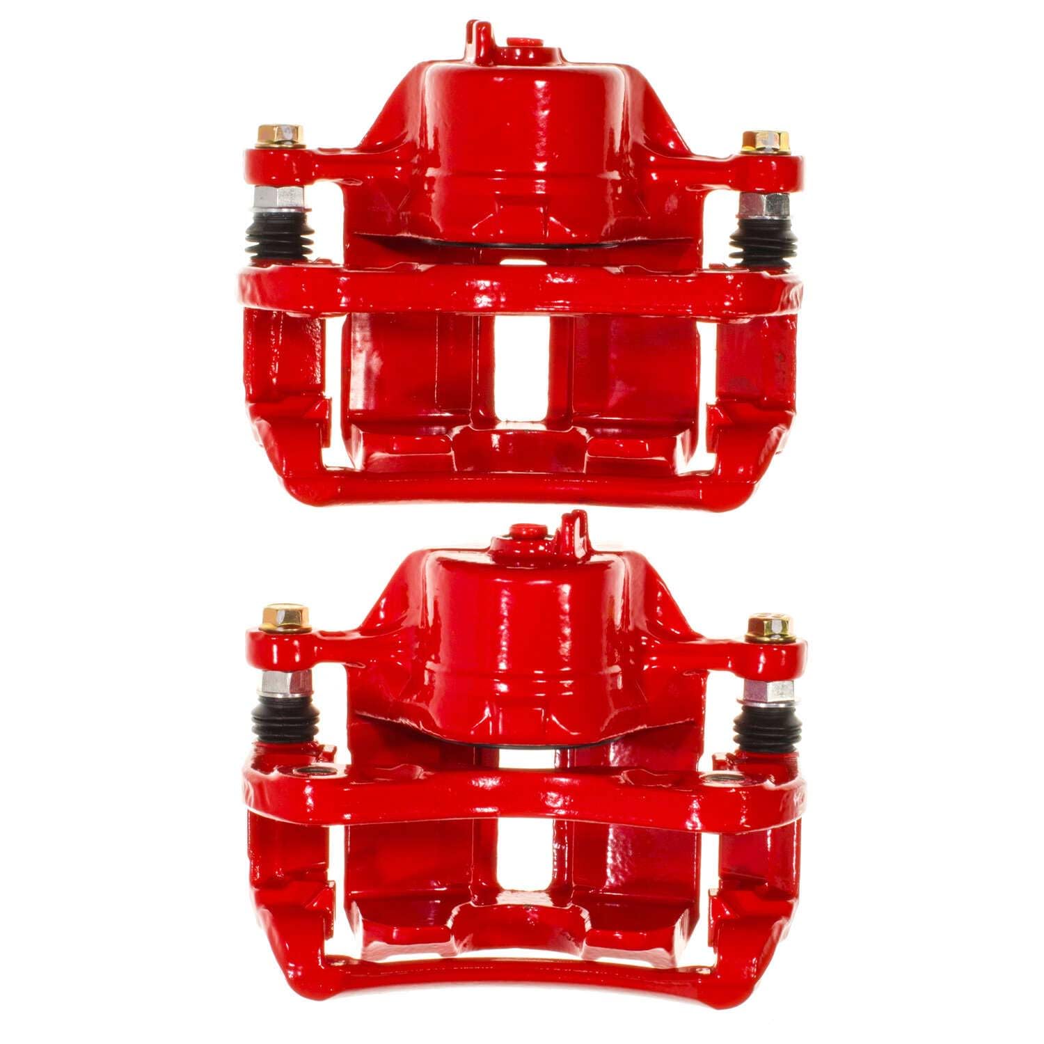 Power Stop S15186 Front Pair of High-Temp Red Powder Coated Calipers
