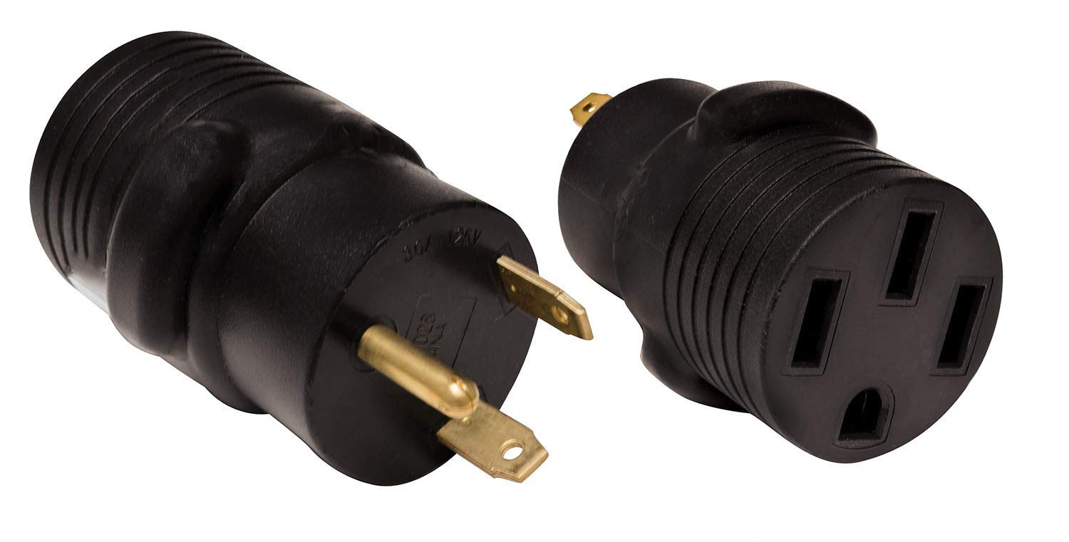 Valterra Mighty Cord A10-3050AVP Adapter Plug - 30AM to 50AF, Black (Carded)