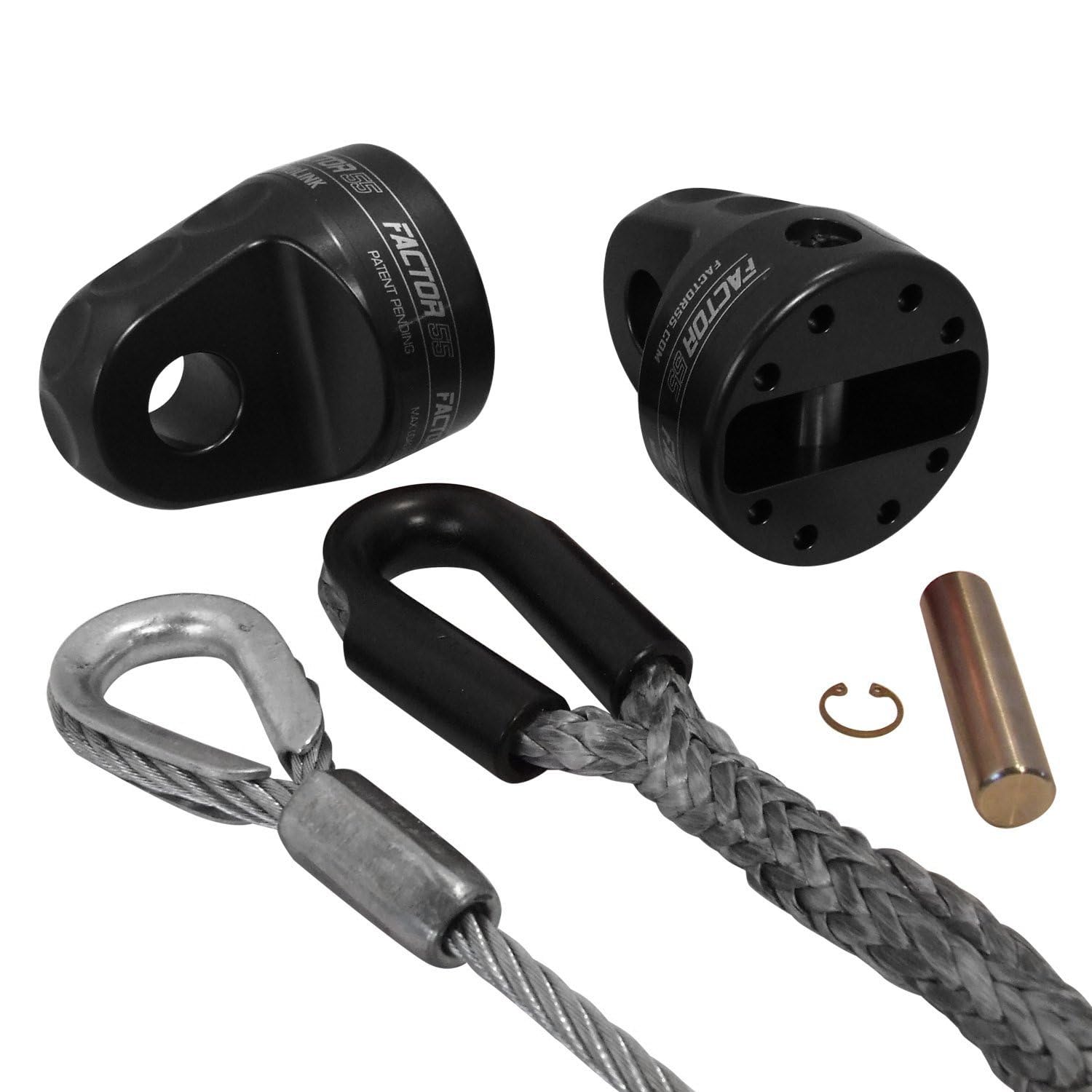 ProLink Factor 55 Winch Shackle Mount for Large Overland and Military-Style Vehicles, Fits Lines Up to 1/2" Diameter - Black