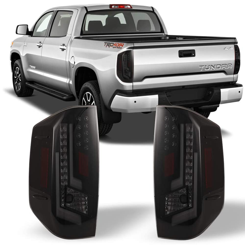 Off Road Series Winjet LED Taillights Assembly for [2014 2015 2016 2017 2018 2019 2020 Toyota Tundra] DRL LED Tail lights Rear Light Brake Lights Tail Lamps 1 Pair