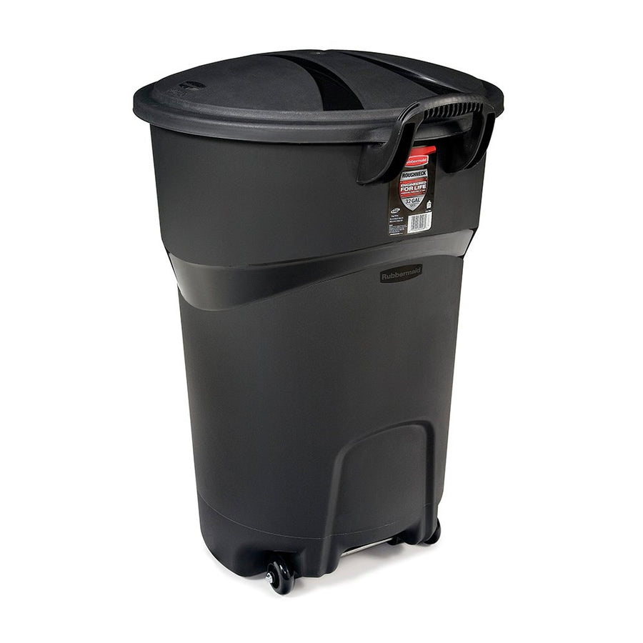 32G Rubbermaid Rollout Trash Can, Black