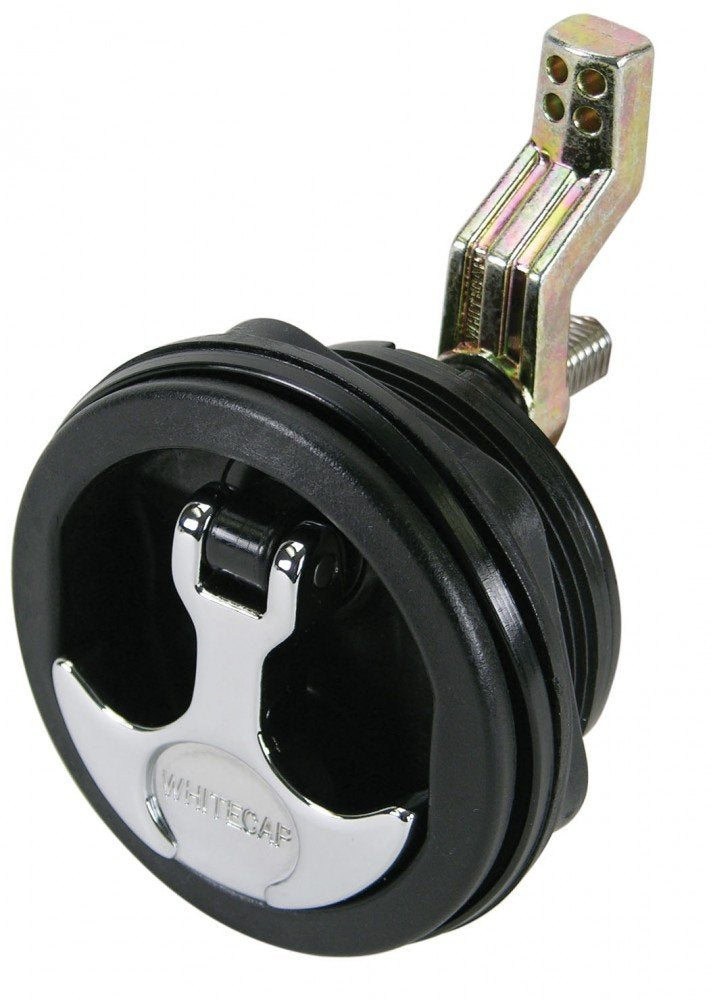 S-0226BC Whitecap T-Handle Latch with Keyed Lock - Black 3" Diameter