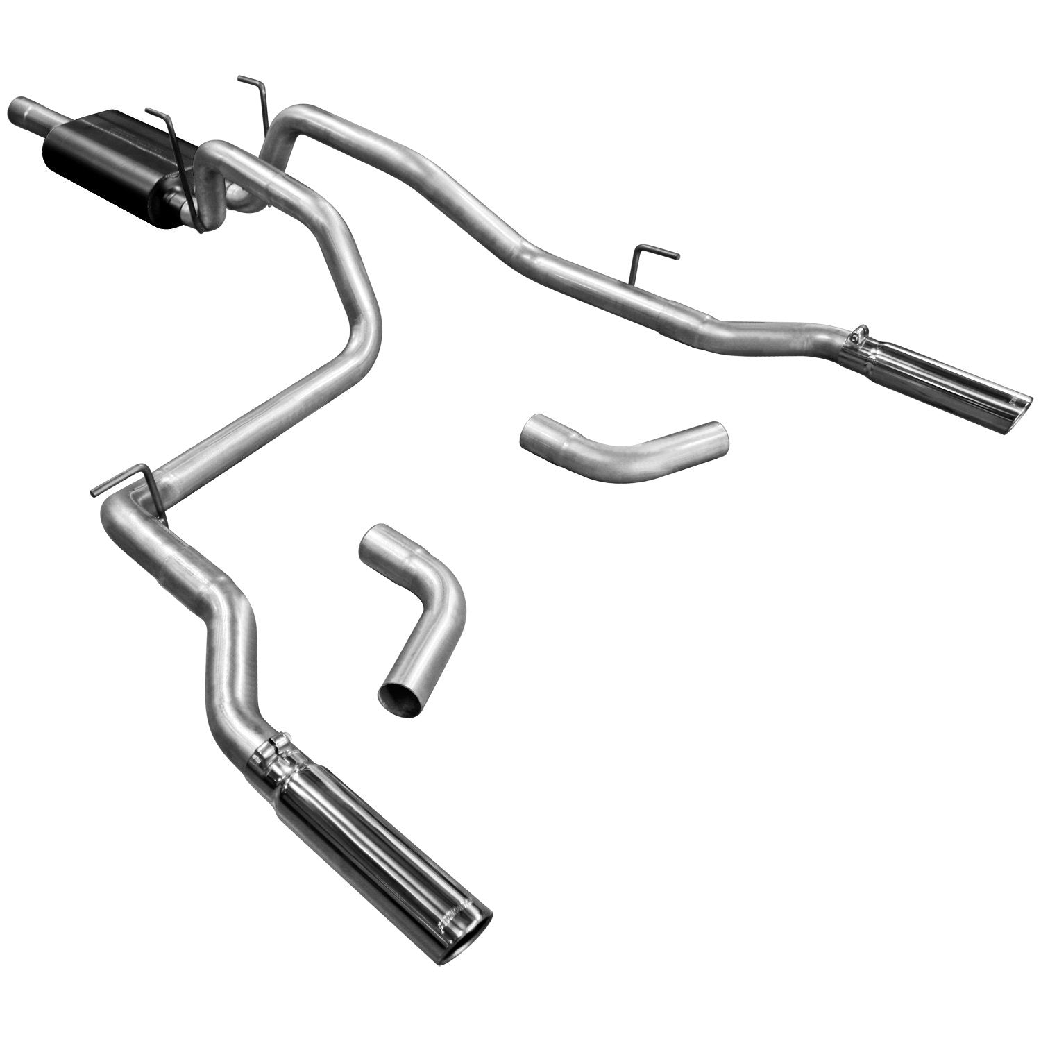 American Thunder Flowmaster 817423 Cat-Back Exhaust Kit Dual 2.5 Inch 409 Stainless Steel 3 Inch Polished 304 Stainless Steel Tips Side or Rear Exit Compatible with 2006-2008 Dodge Ram 1500 5.7L