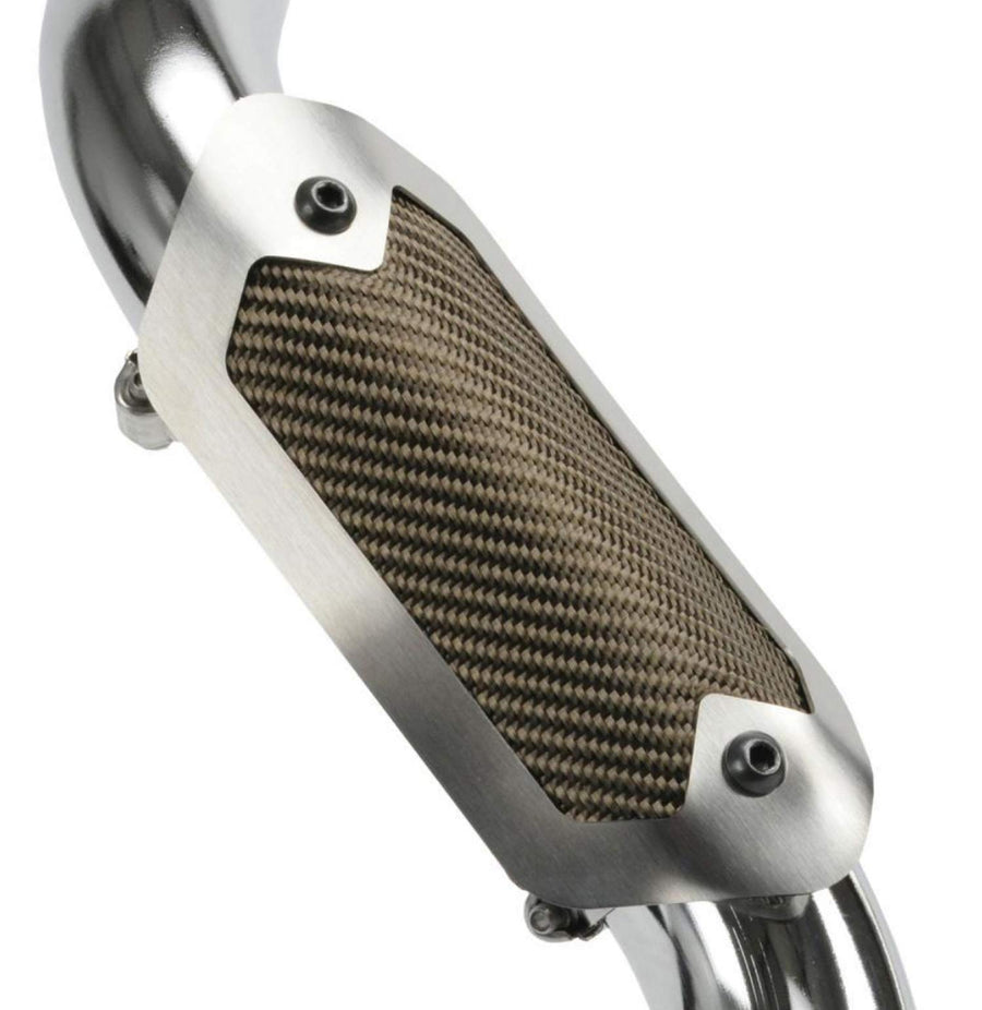 Flexible 3.5" x 6.5" Design Engineering Titanium Heat Shield with Metal Trim Ring