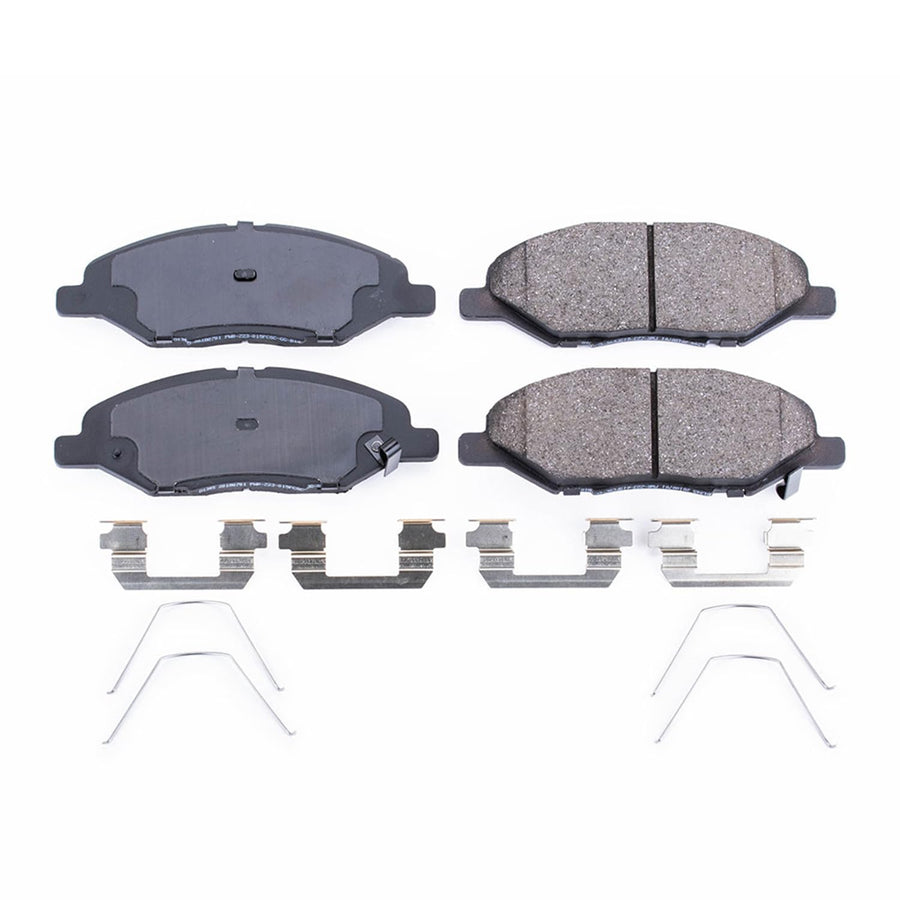 Power Stop Brake Kit Front For Nissan Versa 2009-11 - Ceramic Brake Pads With Installation Hardware, 17-1345