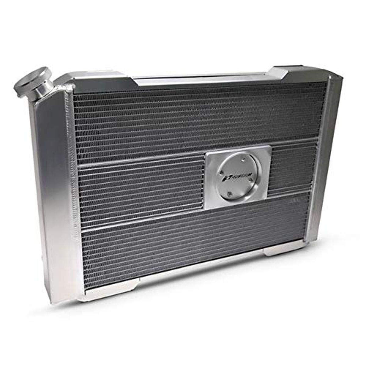 Slim-Fit PFM Radiator, Universal Series, 27-13/32 in W x 18-1/2 in H x 4 in D, Single Pass, Driver Side Inlet, Passenger Side Outlet, Aluminum, Natural, Manual Transmission, Each