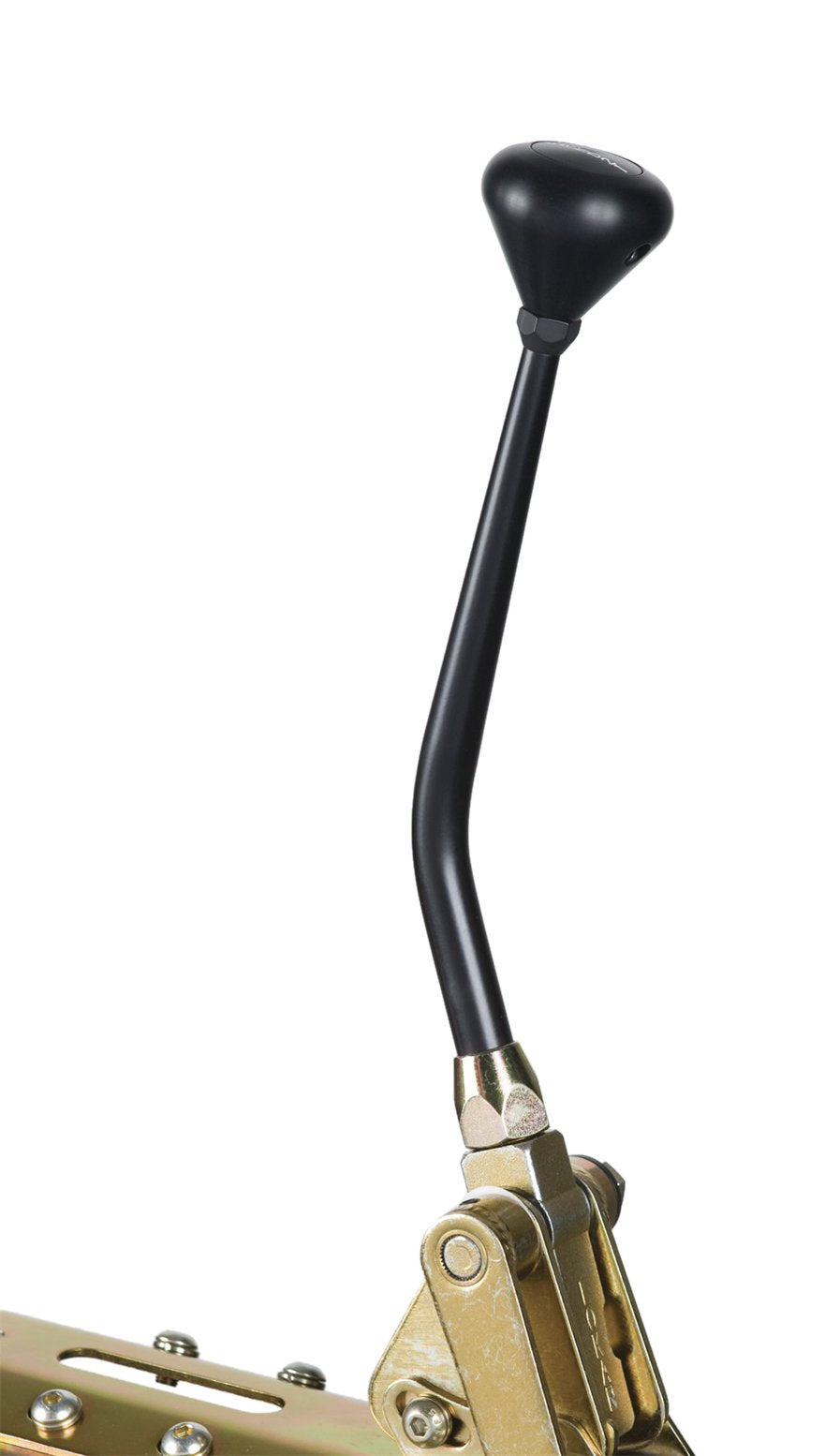 Automatic Transmount Shifter Kit Lokar XATS60C4CB with Black 12" Lever and Black Mushroom Knob for Ford C-4 Transmission