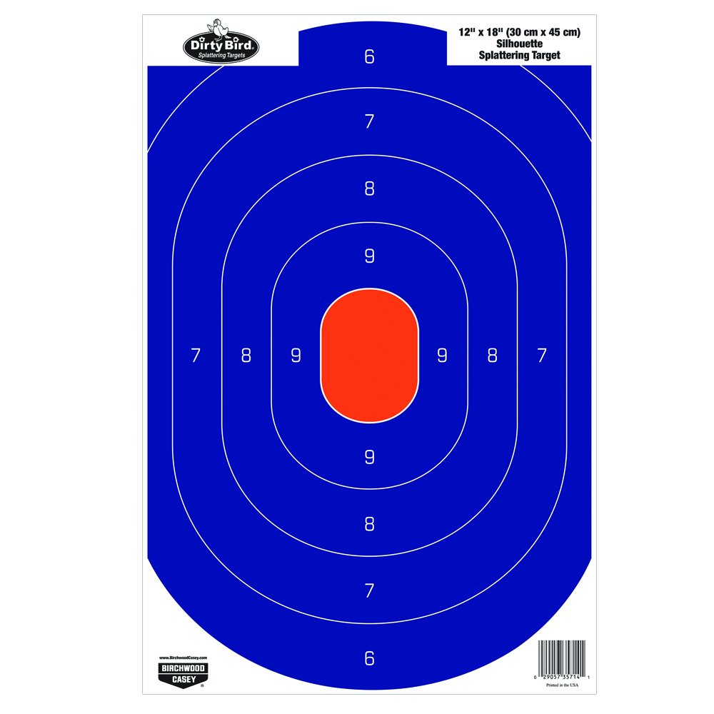 Birchwood Casey Silhouette Dirty Bird Target (Per 8), Blue/Orange, 12 x 18-Inch