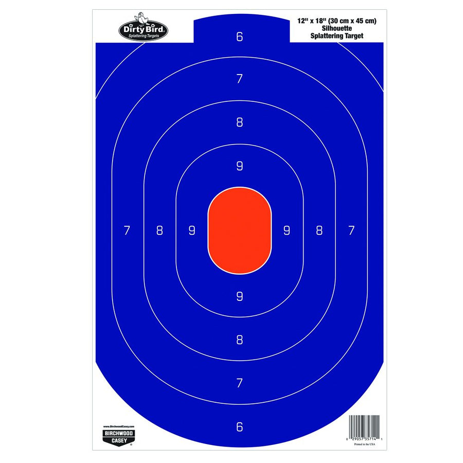 Birchwood Casey Silhouette Dirty Bird Target (Per 8), Blue/Orange, 12 x 18-Inch